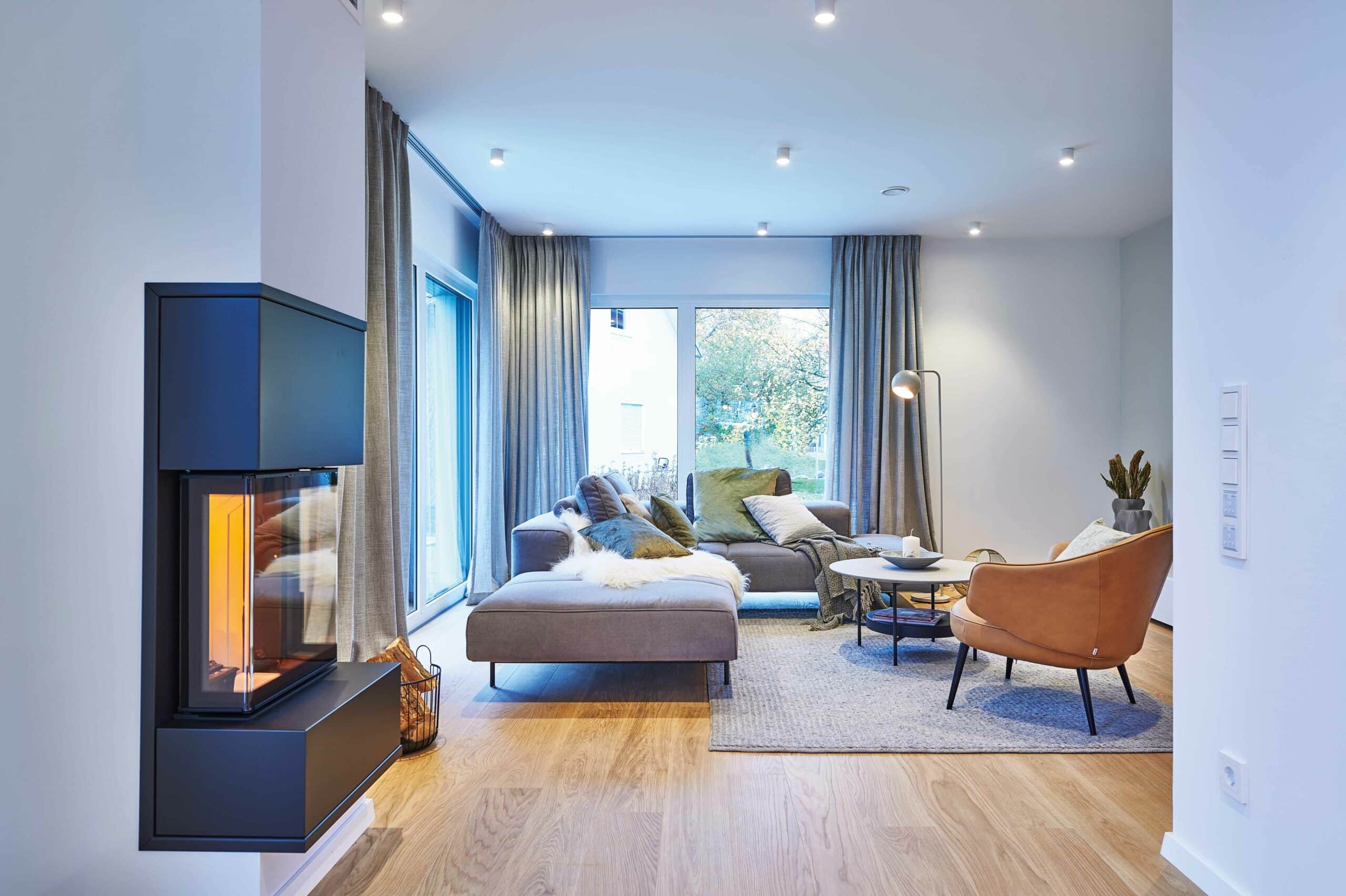 Wohnbereich Musterhaus Balance Poing von Fertighaus WEISS