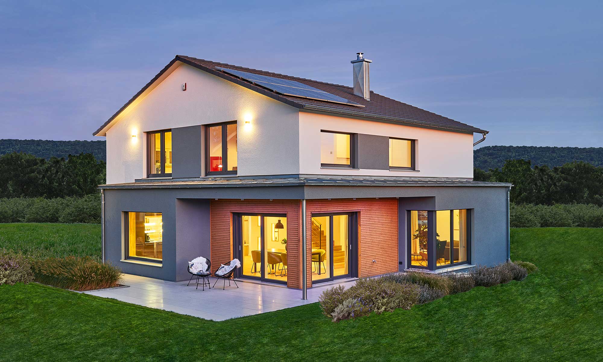 Satteldach Musetrhaus Relax Fellbach von Fertighaus WEISS