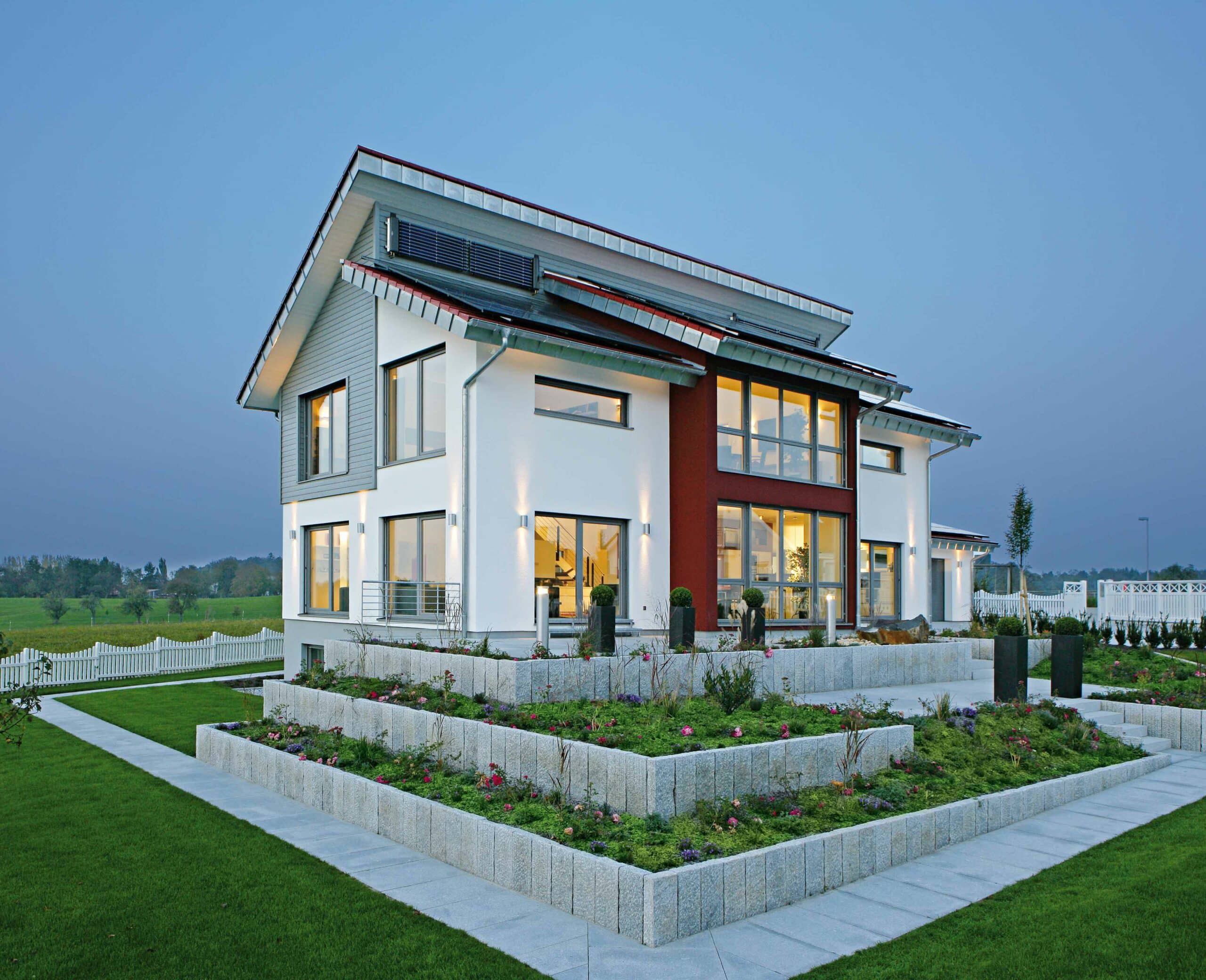 Pultdach Musterhaus Style Oberrot von Fertighaus WEISS