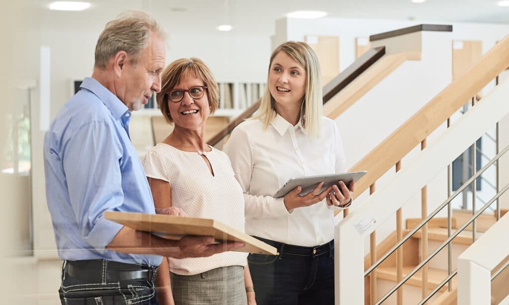 Bemusterung im BauBeratungsZentrum von Fertighaus WEISS