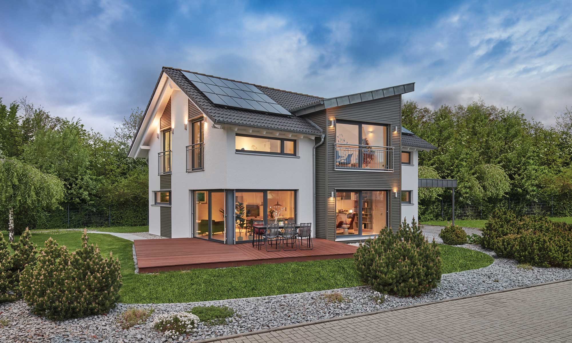 Satteldach Musetrhaus Erlangen von Fertighaus WEISS