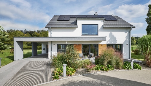 Satteldach Musterhaus Günzburg von Fertighaus WEISS