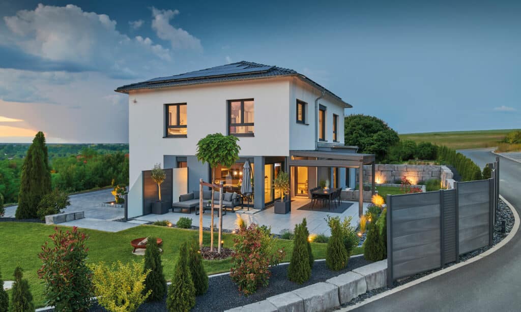 Dämmerung von Haus Dietrich Fertighaus WEISS