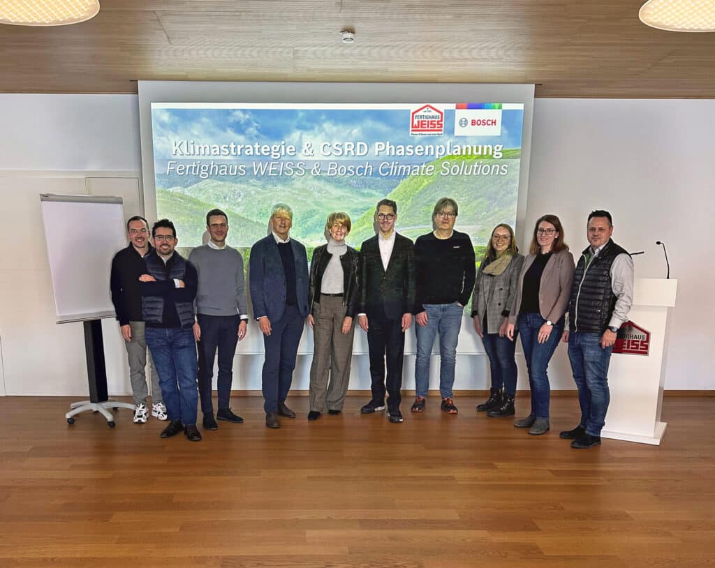 Kick-off des Projekts Nachhaltigkeitsbericht bei Fertighaus WEISS